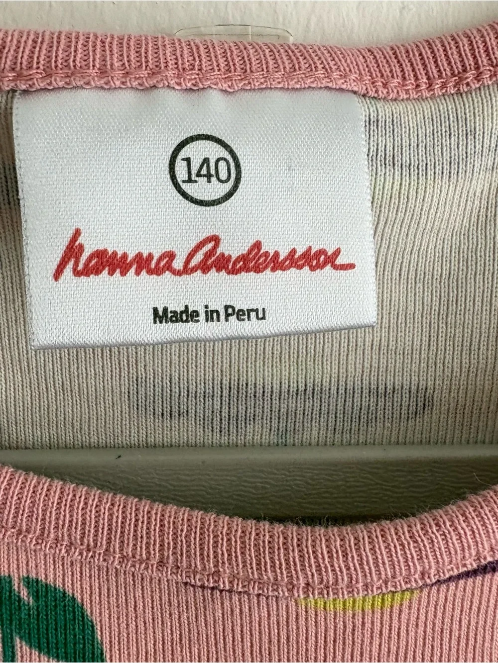 Hanna Andersson Girls US 10 EU 140 Pink Floral Knit A-Line Dress LS Cotton